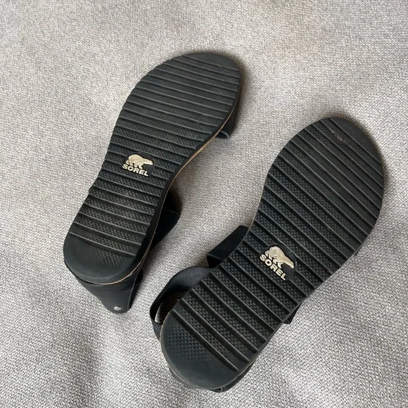 Sorel Black Leather Sandals - Picture 4 of 4